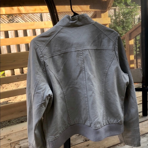 Faux beige/stone coloured leather jacket - Picture 3 of 5